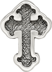 Sterling Silver 925 Antiqued Budded Cross Bead with 4mm Opening
