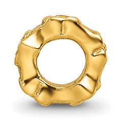 Sterling Silver Gold-Plated Floral Spacer Bead with Polished Finish