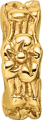 Sterling Silver Gold-Plated Floral Spacer Bead with Polished Finish