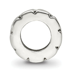 Sterling Silver 925 Grooved Spacer Bead with Antiqued Finish Solid Cast Design