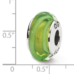 Sterling Silver Hand-Blown Glass Bead with Antiqued Finish Elegant Design