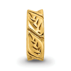 Sterling Silver Gold-Plated Leaf Spacer Bead with Polished Finish