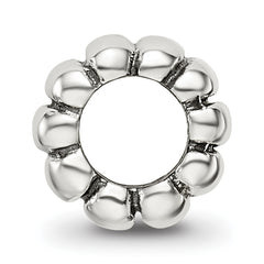 Sterling Silver 925 Scalloped Spacer Bead with Antiqued Finish Elegant Design