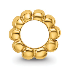 Sterling Silver Gold-Plated Scalloped Spacer Bead with Polished Finish