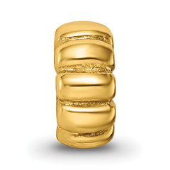 Sterling Silver Gold-Plated Scalloped Spacer Bead with Polished Finish