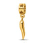 Sterling Silver Gold-plated Reflections Italian Horn Dangle Bead