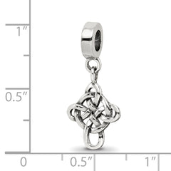 Sterling Silver 925 Celtic Weave Cross Dangle Bead with Antiqued Finish Elegant Design