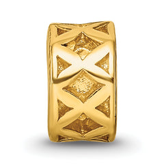 Sterling Silver Gold-Plated Spacer Bead with Polished Finish for Elegant Jewelry