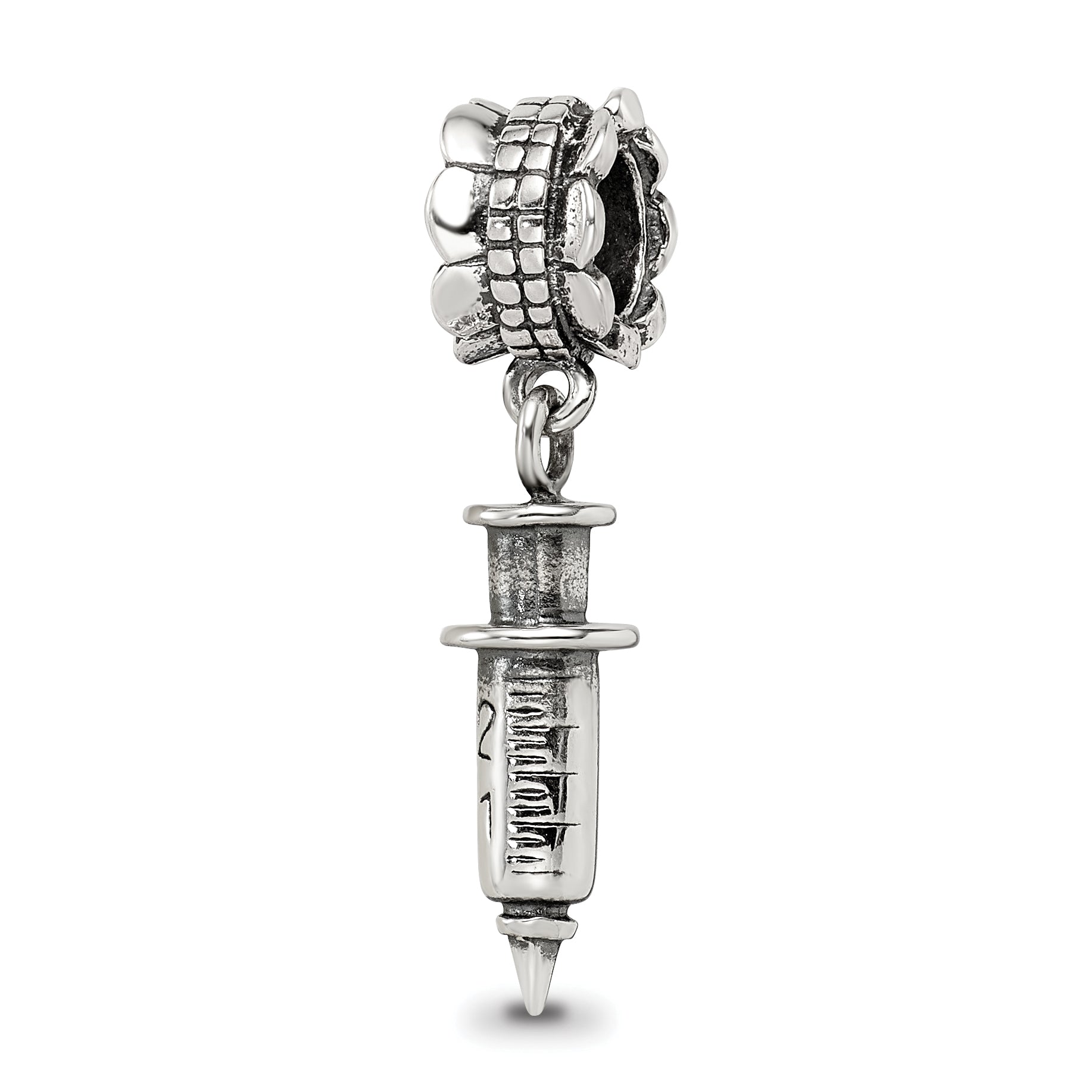 Sterling Silver Reflections Syringe Dangle Bead
