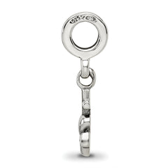 Sterling Silver 925 Dangle Bead with Heart, Cross & Anchor Charm Polished Finish