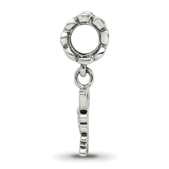 Sterling Silver 925 Butterfly Dangle Bead with Antiqued Finish Elegant Design