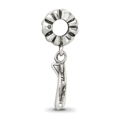 Sterling Silver 925 Airplane Dangle Bead with Antiqued Finish