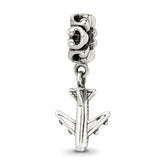 Sterling Silver Reflections Airplane Dangle Bead