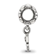 Sterling Silver 925 Antiqued Letter F Dangle Bead Charm by Sophia Jewelers