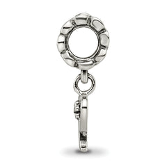 Sterling Silver 925 Letter P Dangle Bead with Antique Finish Solid