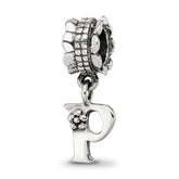 Sterling Silver Reflections Letter P Dangle Bead