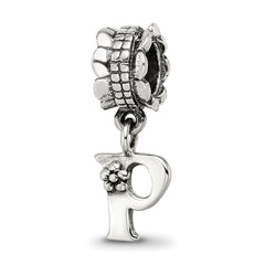 Sterling Silver Reflections Letter P Dangle Bead