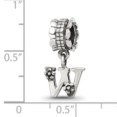 Sterling Silver Reflections Letter W Dangle Bead