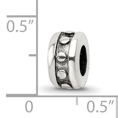 Sterling Silver 925 Stopper Bead with Antiqued Finish Solid Craftsmanship