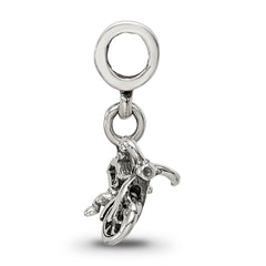 Sterling Silver 925 Bicycle Dangle Bead for Kids, Antiqued Finish