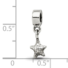 Sterling Silver 925 Star Dangle Bead for Kids with Antiqued Finish