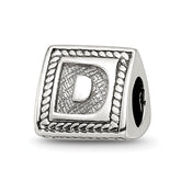 Sterling Silver Reflections Letter D Triangle Block Bead