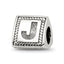 Sterling Silver Reflections Letter J Triangle Block Bead