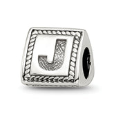 Sterling Silver Reflections Letter J Triangle Block Bead