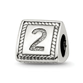 Sterling Silver Reflections Number 2 Triangle Block Bead