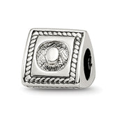 Sterling Silver Reflections Letter O Triangle Block Bead