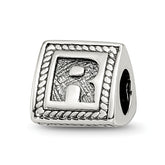 Sterling Silver Reflections Letter R Triangle Block Bead
