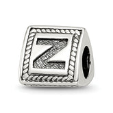 Sterling Silver Reflections Letter Z Triangle Block Bead