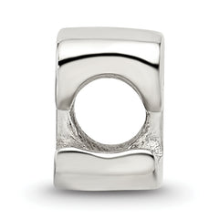 Sterling Silver 925 Script Letter L Bead with Polished Finish