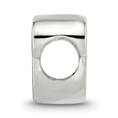 Sterling Silver 925 Script Letter P Bead with Polished Finish