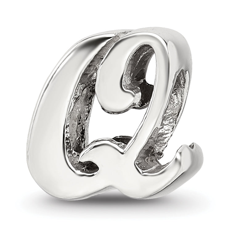 Sterling Silver Reflections Letter Q Script Bead