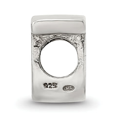 Sterling Silver 925 Script T Bead with Polished Finish