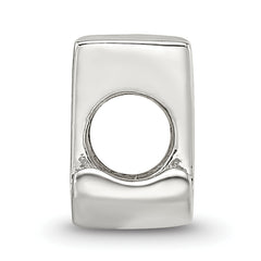 Sterling Silver 925 Script Letter U Bead with Polished Finish