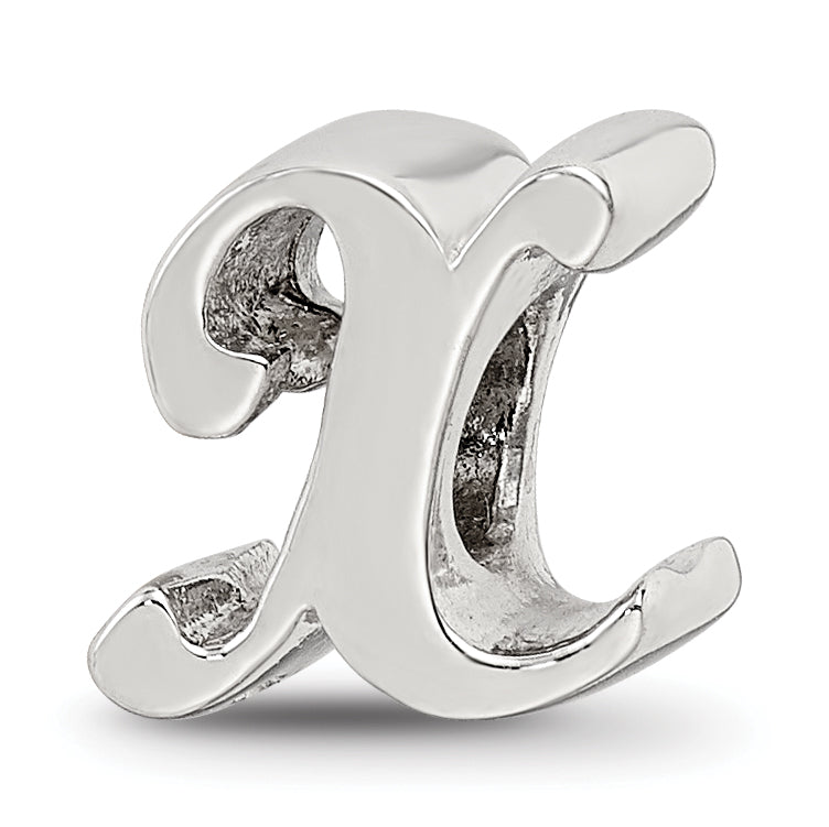 Sterling Silver Reflections Letter X Script Bead