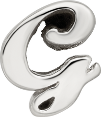 Sterling Silver 925 Script Letter G Polished Bead by Sophia Jewelers