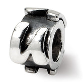 Sterling Silver Reflections Letter U Message Bead