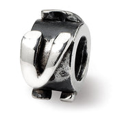 Sterling Silver Reflections Letter V Message Bead