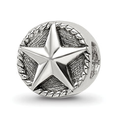 Sterling Silver Reflections Antiqued Star Bead