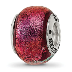 Sterling Silver Reflections Orange Dichroic Glass Bead