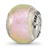 Sterling Silver Reflections Pink Dichroic Glass Bead
