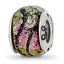 Sterling Silver Reflections Pink Dichroic Glass Bead