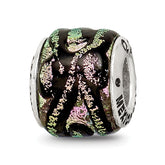 Sterling Silver Reflections Pink Dichroic Glass Bead
