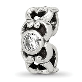 Sterling Silver Reflections CZ Connector Bead