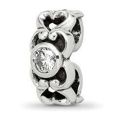 Sterling Silver Reflections CZ Connector Bead