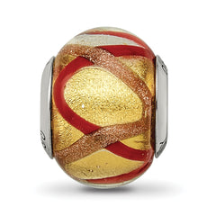 Sterling Silver Murano Glass Bead with Antique Finish Elegant Italian Design
