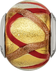 Sterling Silver Murano Glass Bead with Antique Finish Elegant Italian Design